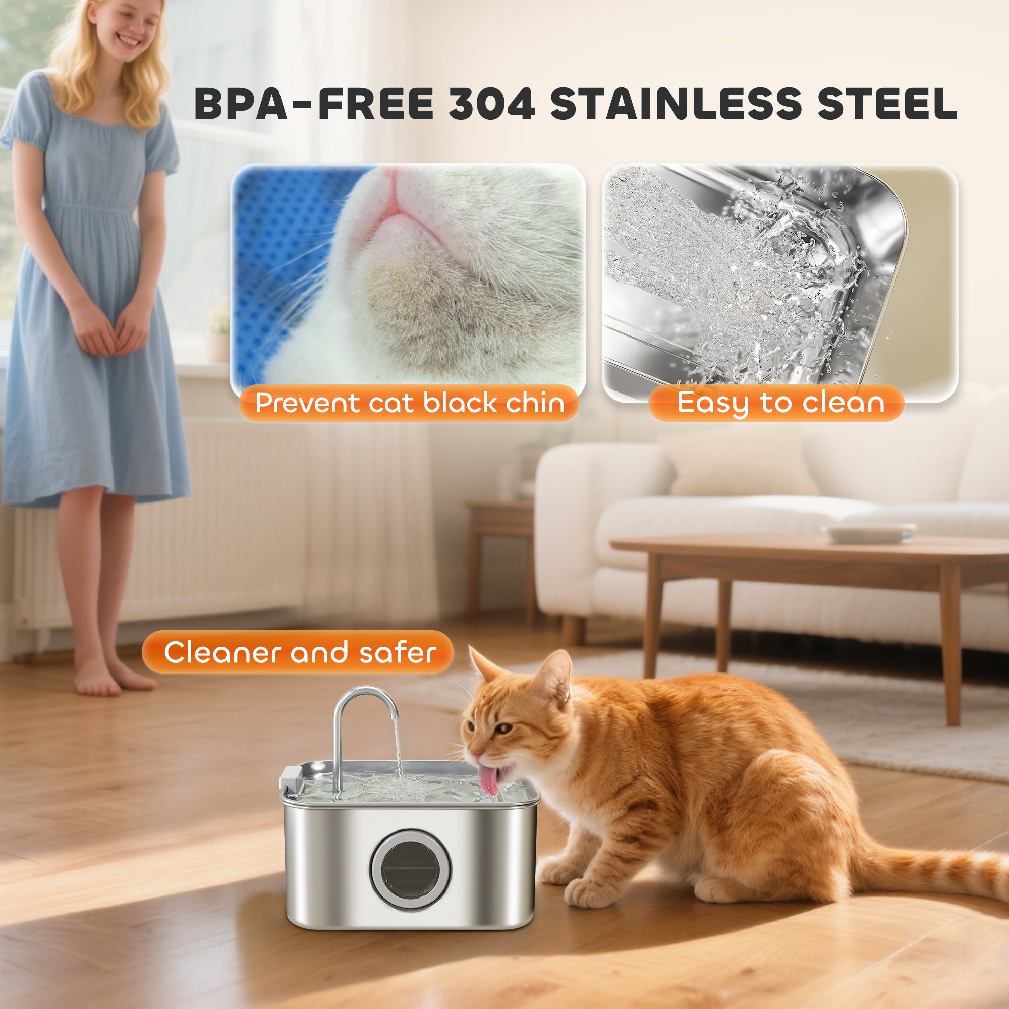 Stainless Water Fountain Steel